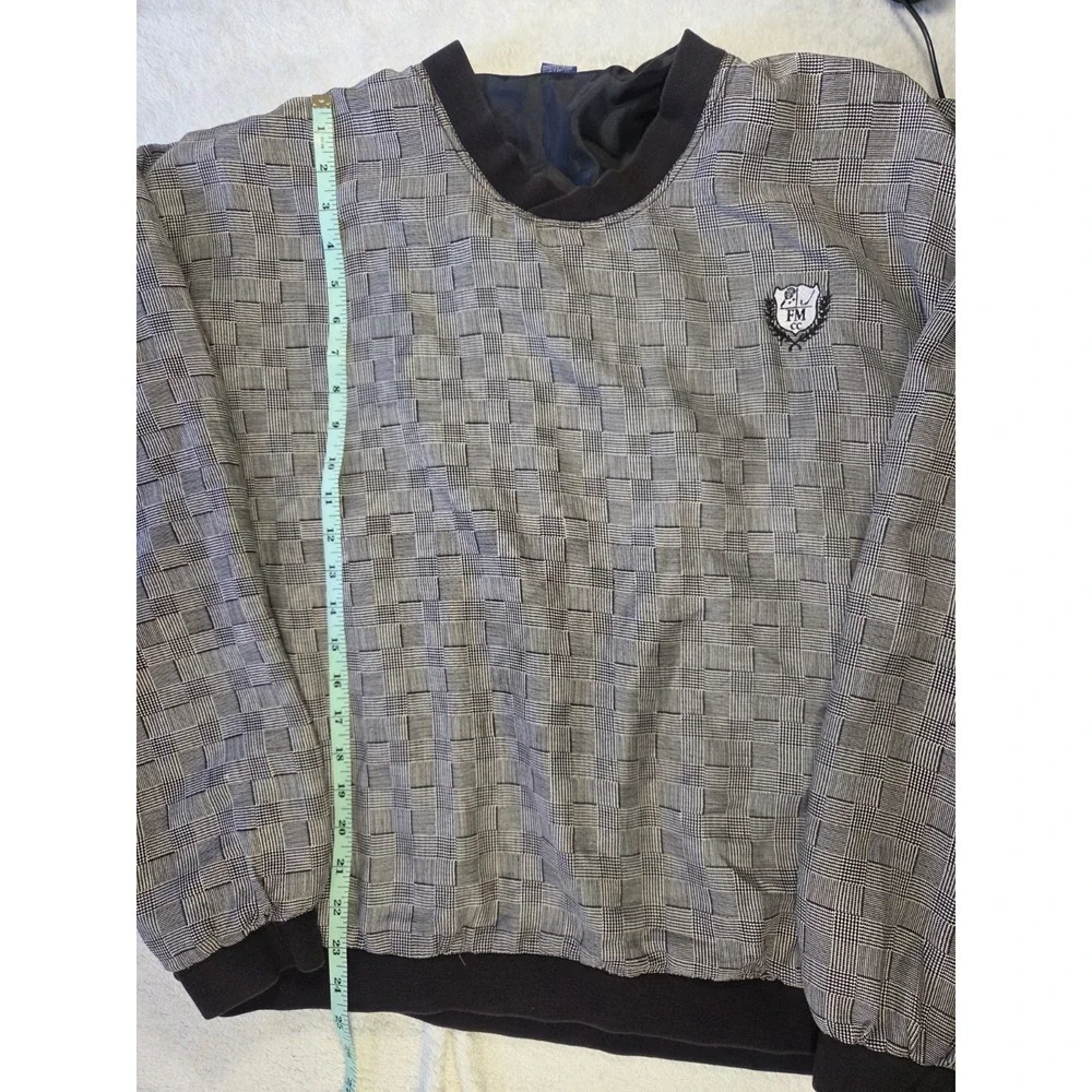 Vintage Mc Adams J Scott Golf Pullover XL Silk Cotton Plaid Sweater